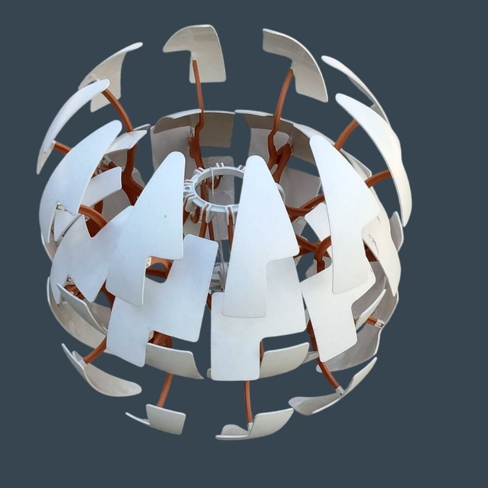 Ikea White Globe Pendant Lamp  Geometric Puzzle Design PS 2014 Like Death Star - Picture 2 of 11